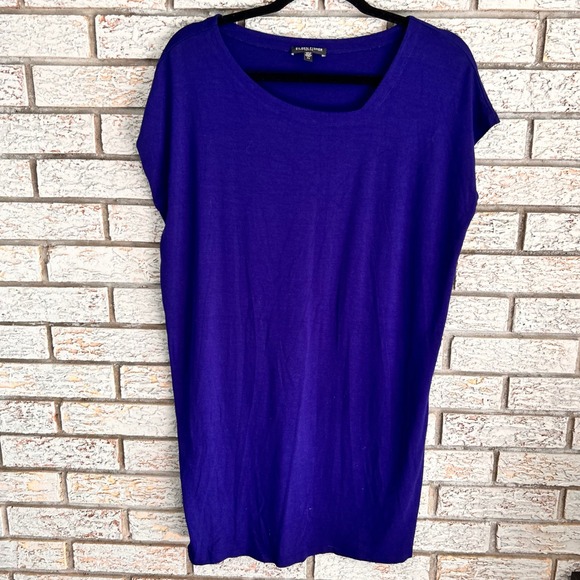 Eileen Fisher Tops - Eileen Fisher Petite Purple Rayon Lycra Scoop Neck Tunic Top PS